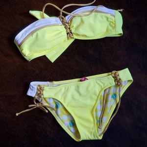 Neon yellow and gold bikini